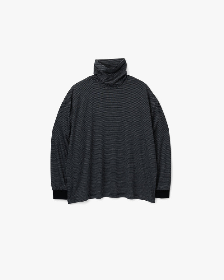 Wool Border L/S Turtle Neck Tee