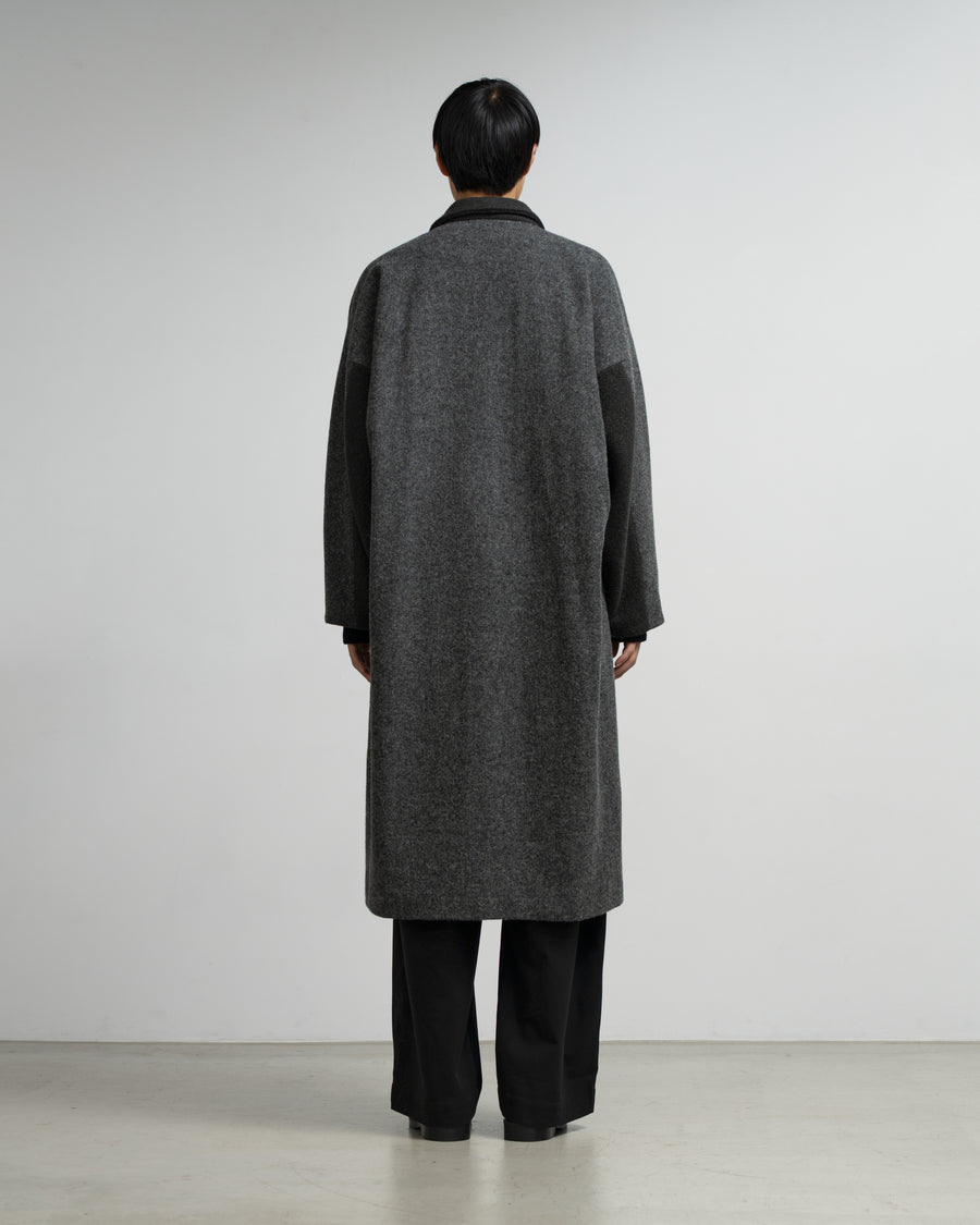 Covered Coat - 017[ Petrified wood button ]