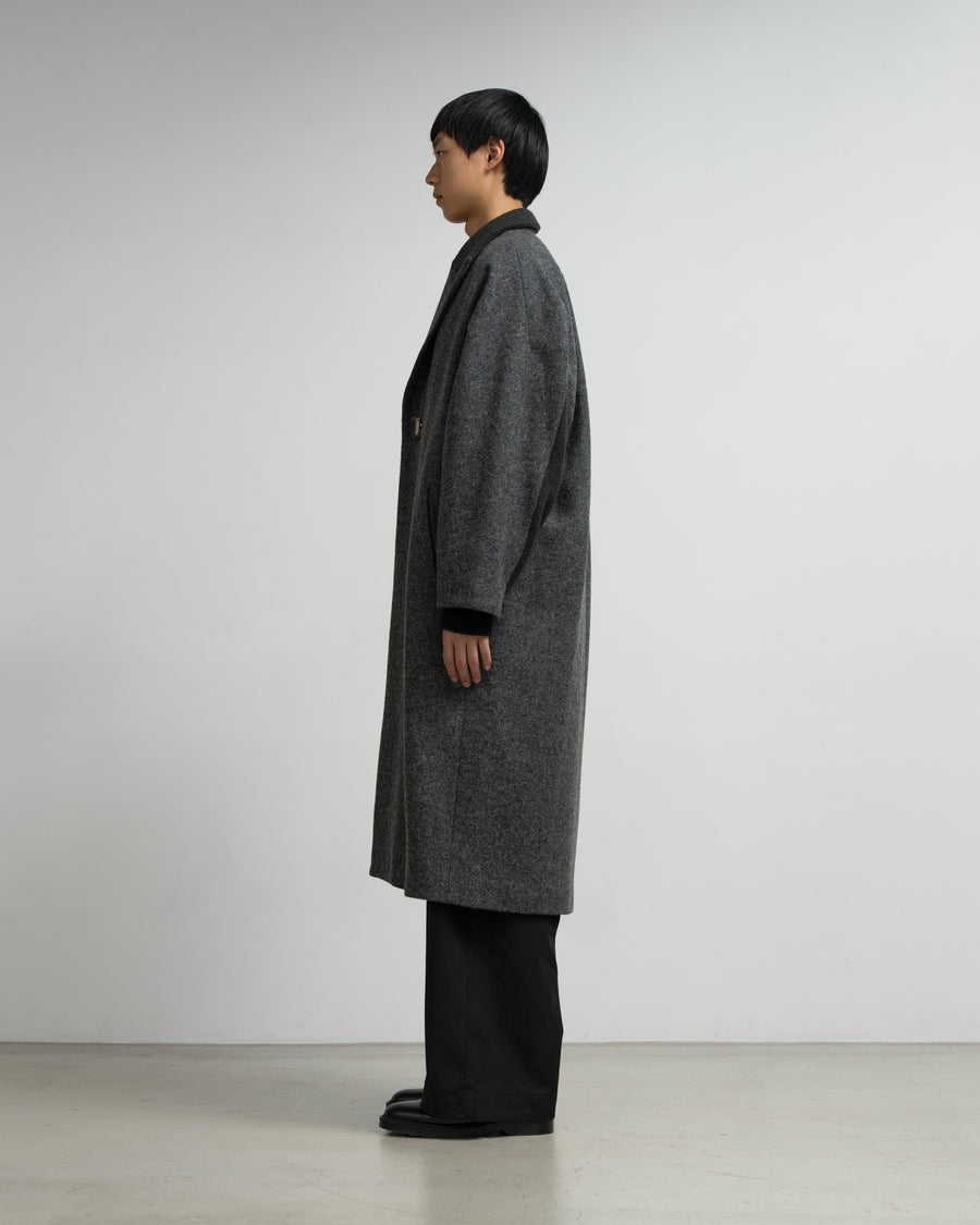Covered Coat - 017[ Petrified wood button ]