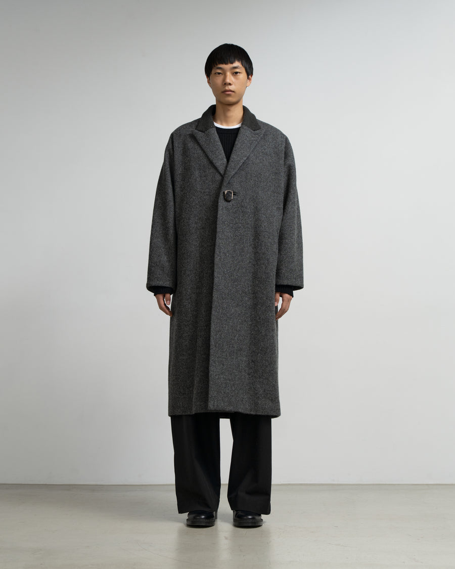 Covered Coat - 017[ Petrified wood button ]