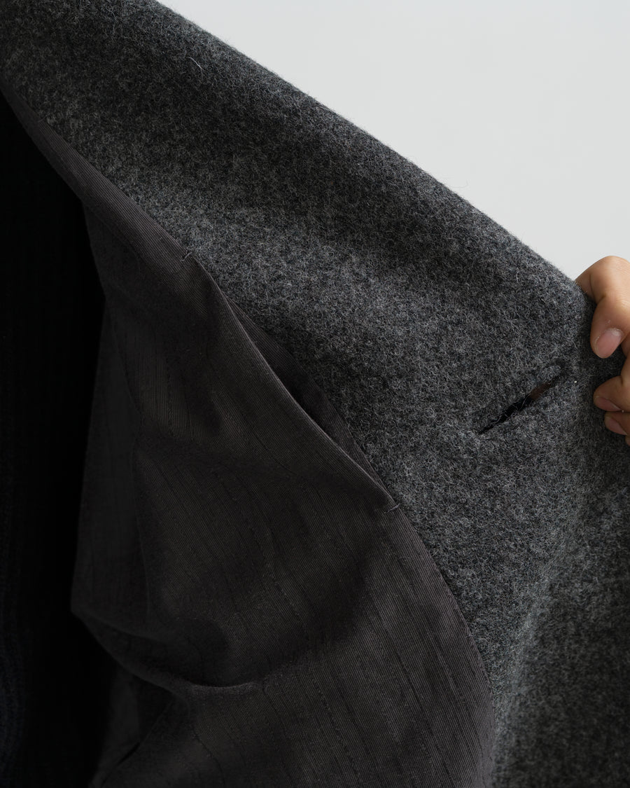 Covered Coat - 017[ Petrified wood button ]
