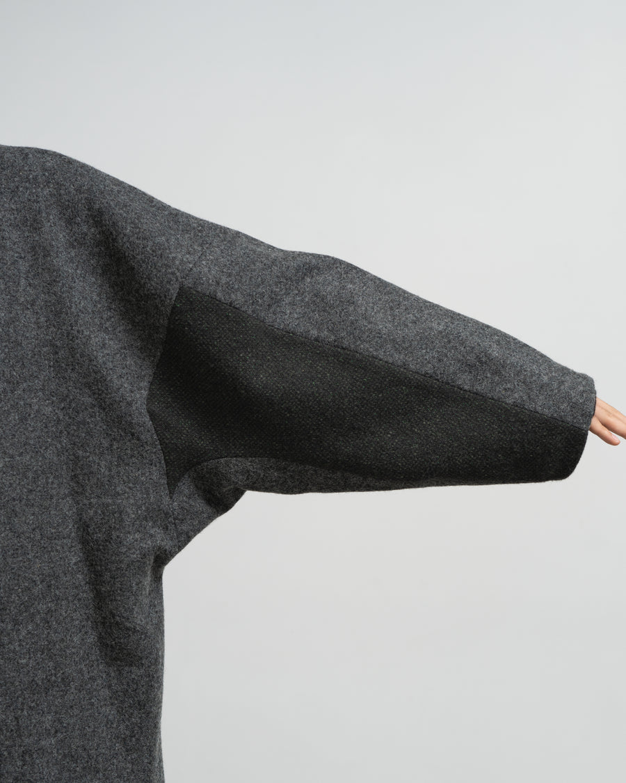 Covered Coat - 017[ Petrified wood button ]