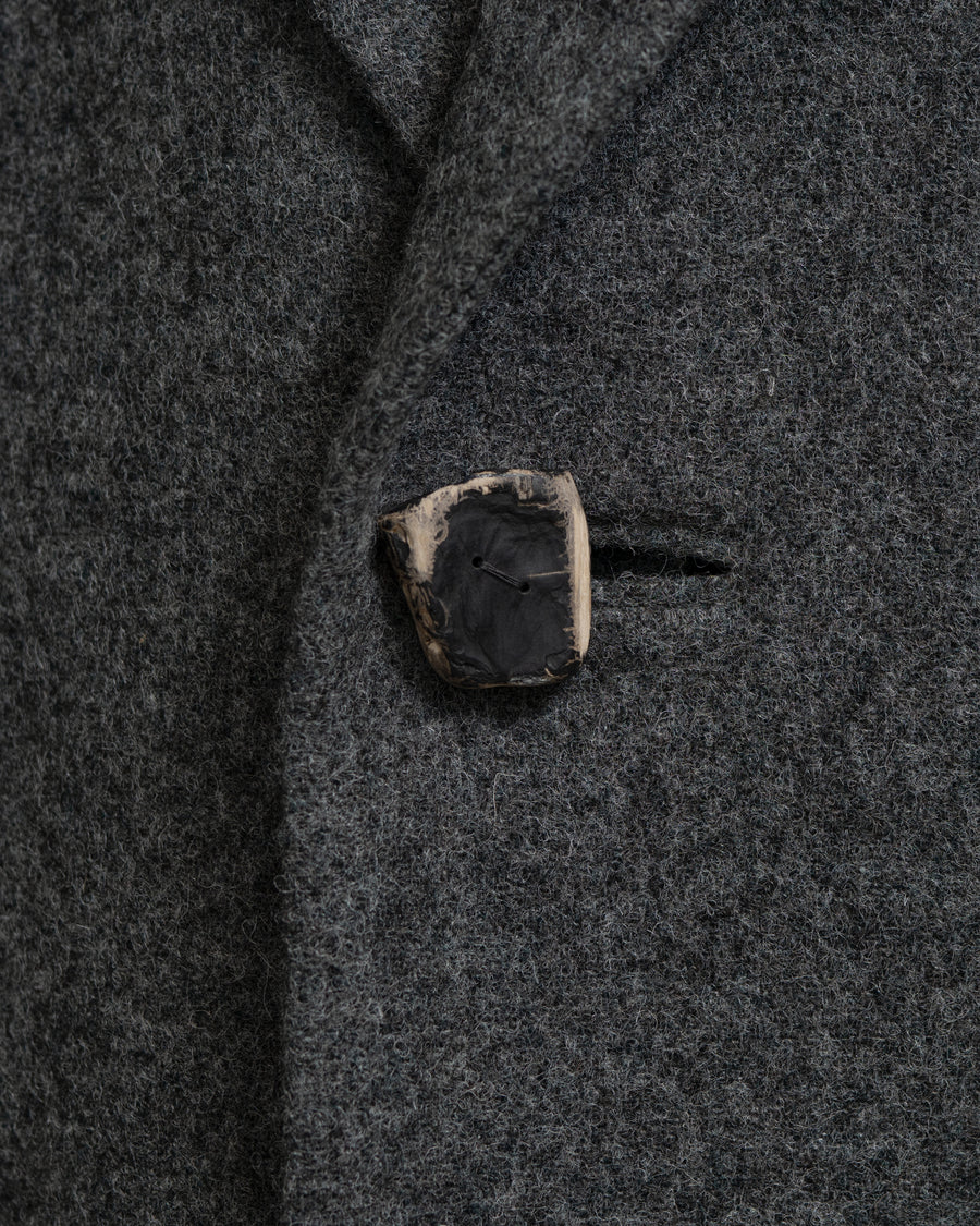 Covered Coat - 017[ Petrified wood button ]