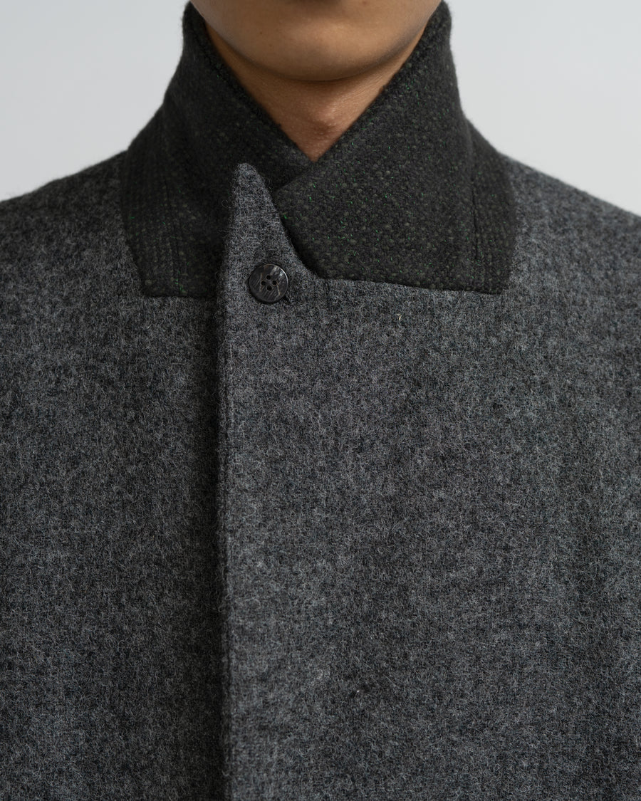 Covered Coat - 017[ Petrified wood button ]