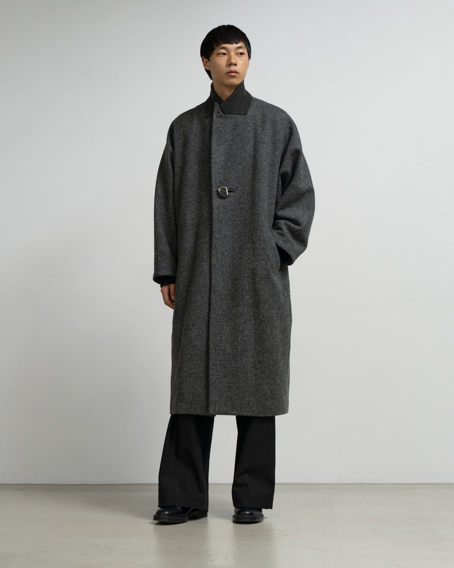 Covered Coat - 017[ Petrified wood button ]