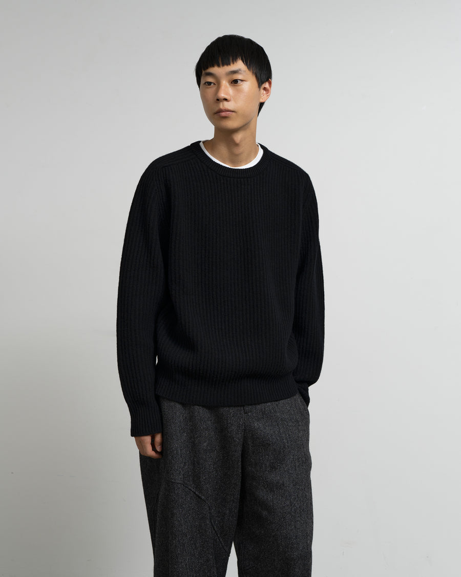 CASHMERE ＆ WOOL MAXI RIBBED RAGLAN SWEATER