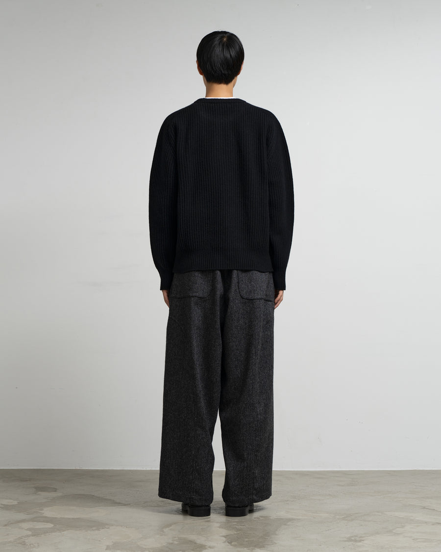 CASHMERE ＆ WOOL MAXI RIBBED RAGLAN SWEATER