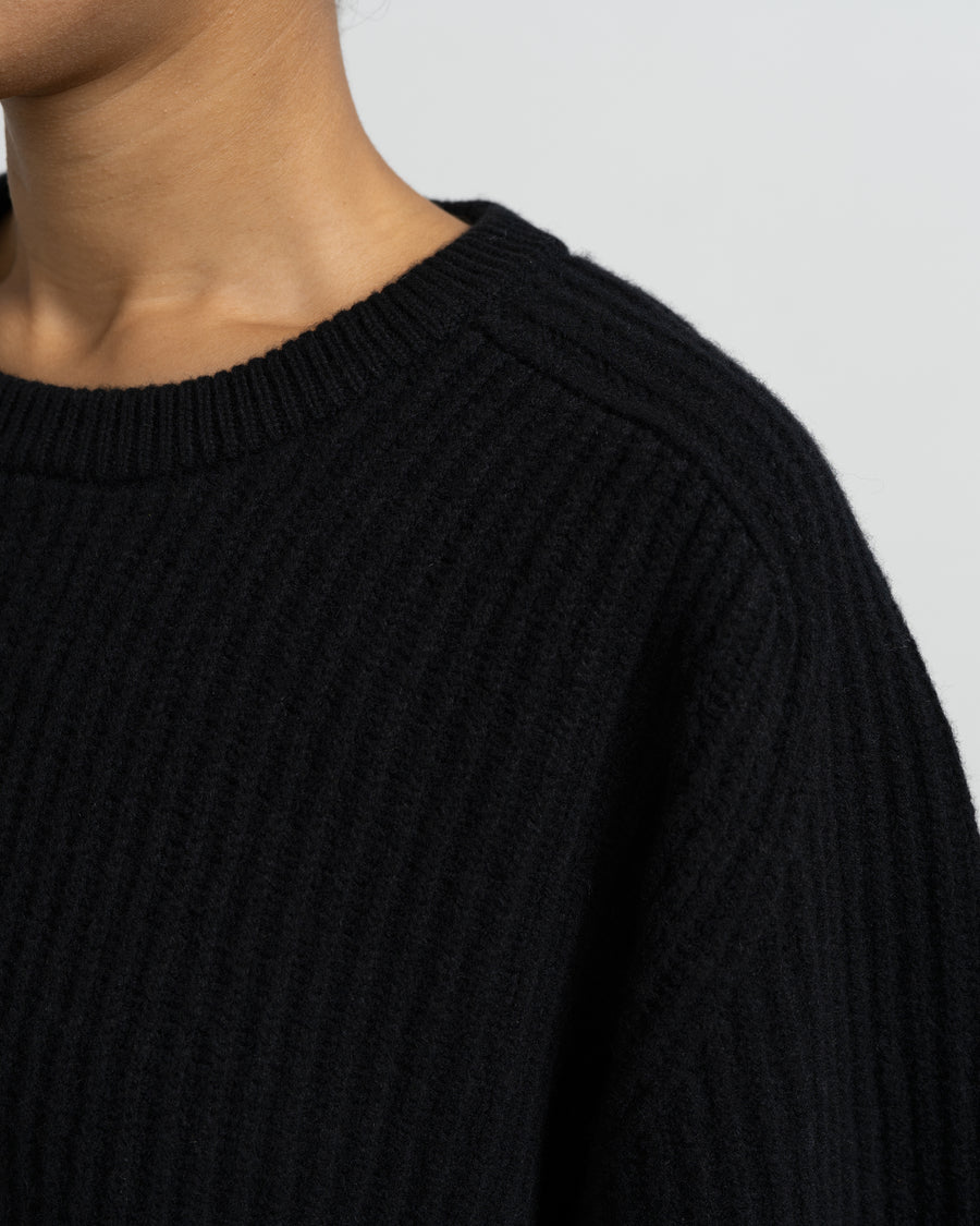 CASHMERE ＆ WOOL MAXI RIBBED RAGLAN SWEATER