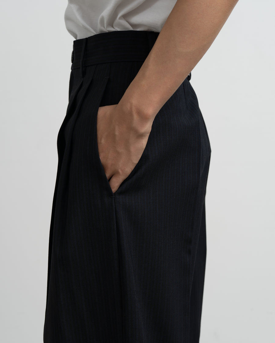 DOUBLE PLEATED WIDE PANTS