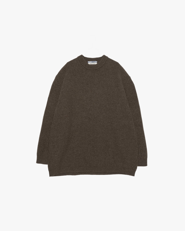 RIBBED FLANNEL OVERSIZED SWEATER