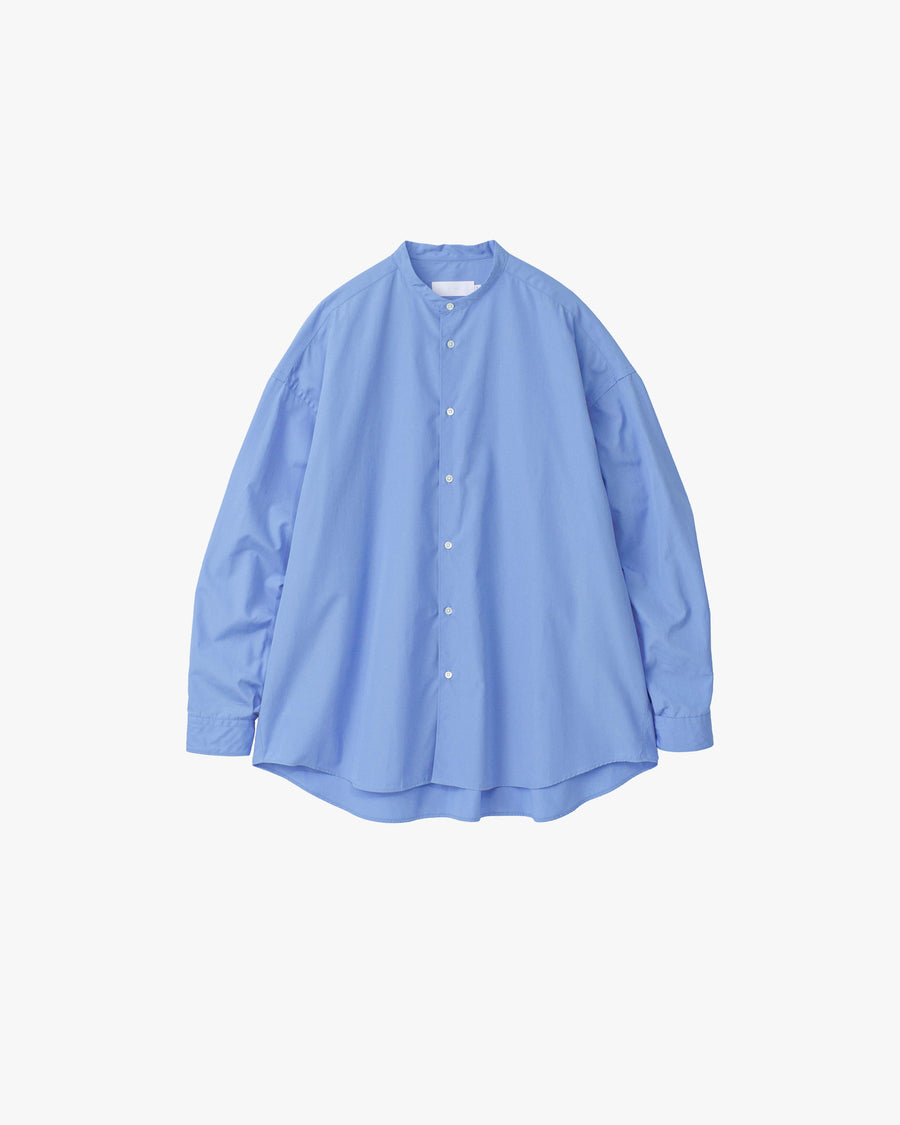High Count Broad L/S Oversized Band Collar Shirt