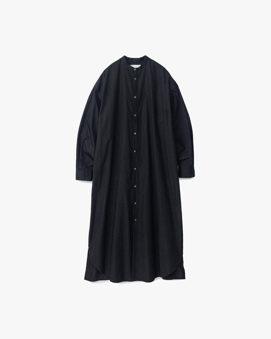 High Count Broad Oversized Band Collar Shirt Dress
