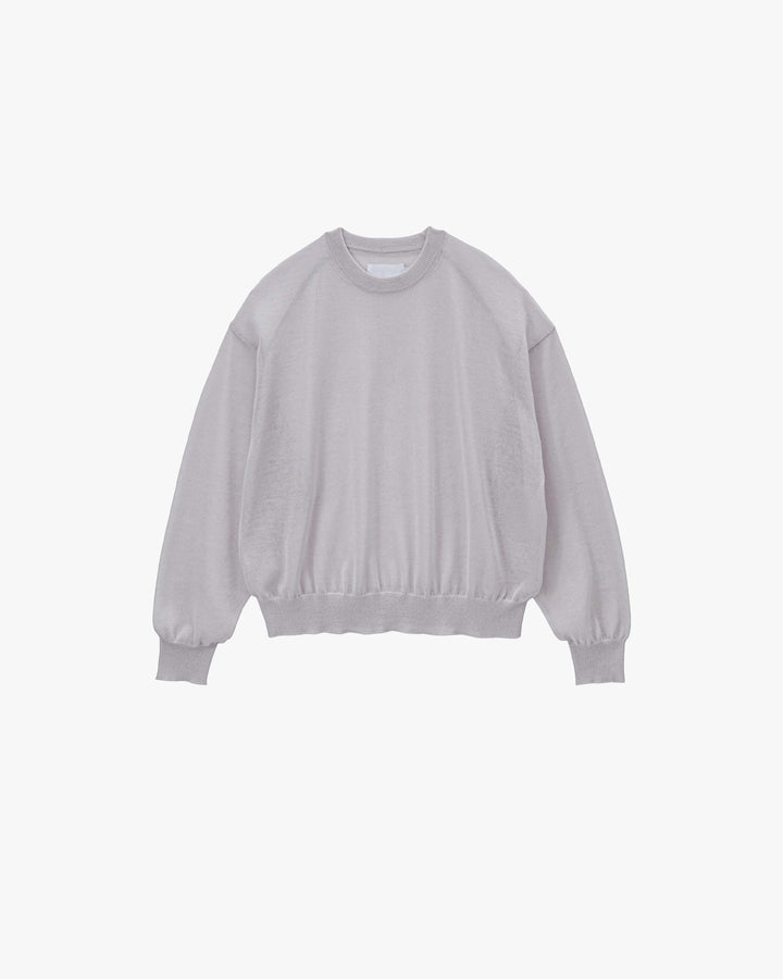Coiled Wool Nylon Oversized Crew Neck Knit