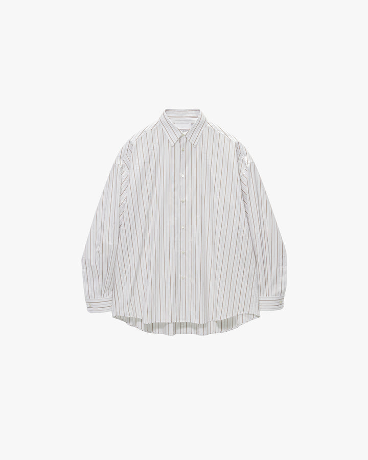 SIDOGRAS Brown Stripe Oversized Regular Collar Shirt