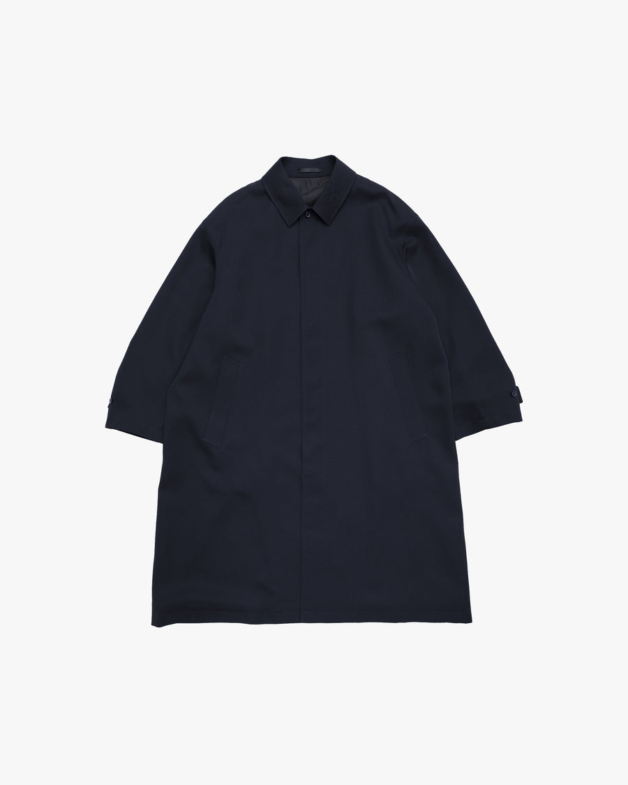 Scale Off Wool Balmacaan Coat