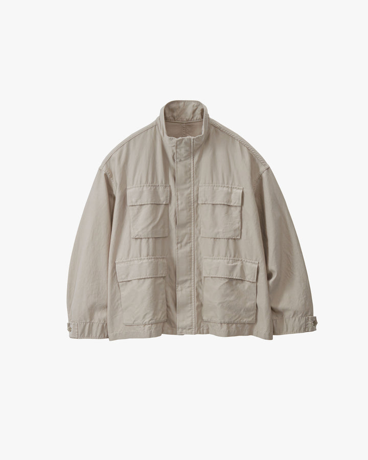 -SALE- Cotton Cupro Back Satin Military Jacket