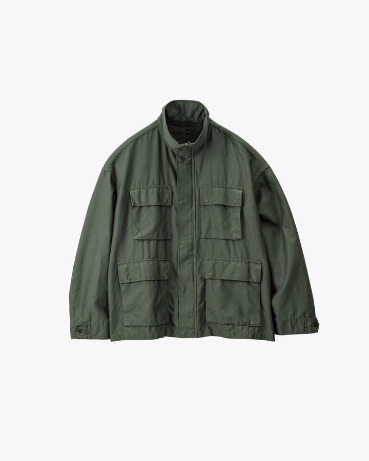 Cotton Cupro Back Satin Military Jacket