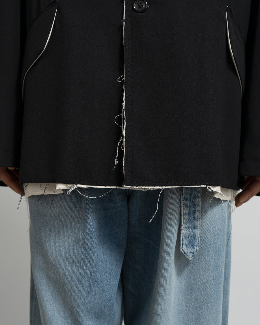 CF.GP Back Satin Gabardine Bal Collar Coat