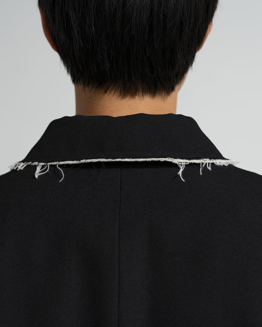 CF.GP Back Satin Gabardine Bal Collar Coat