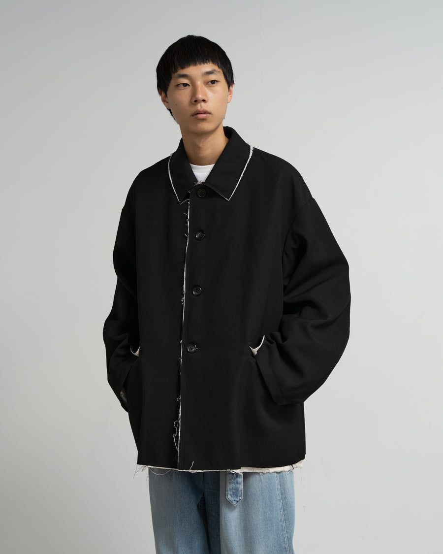 CF.GP Back Satin Gabardine Bal Collar Coat