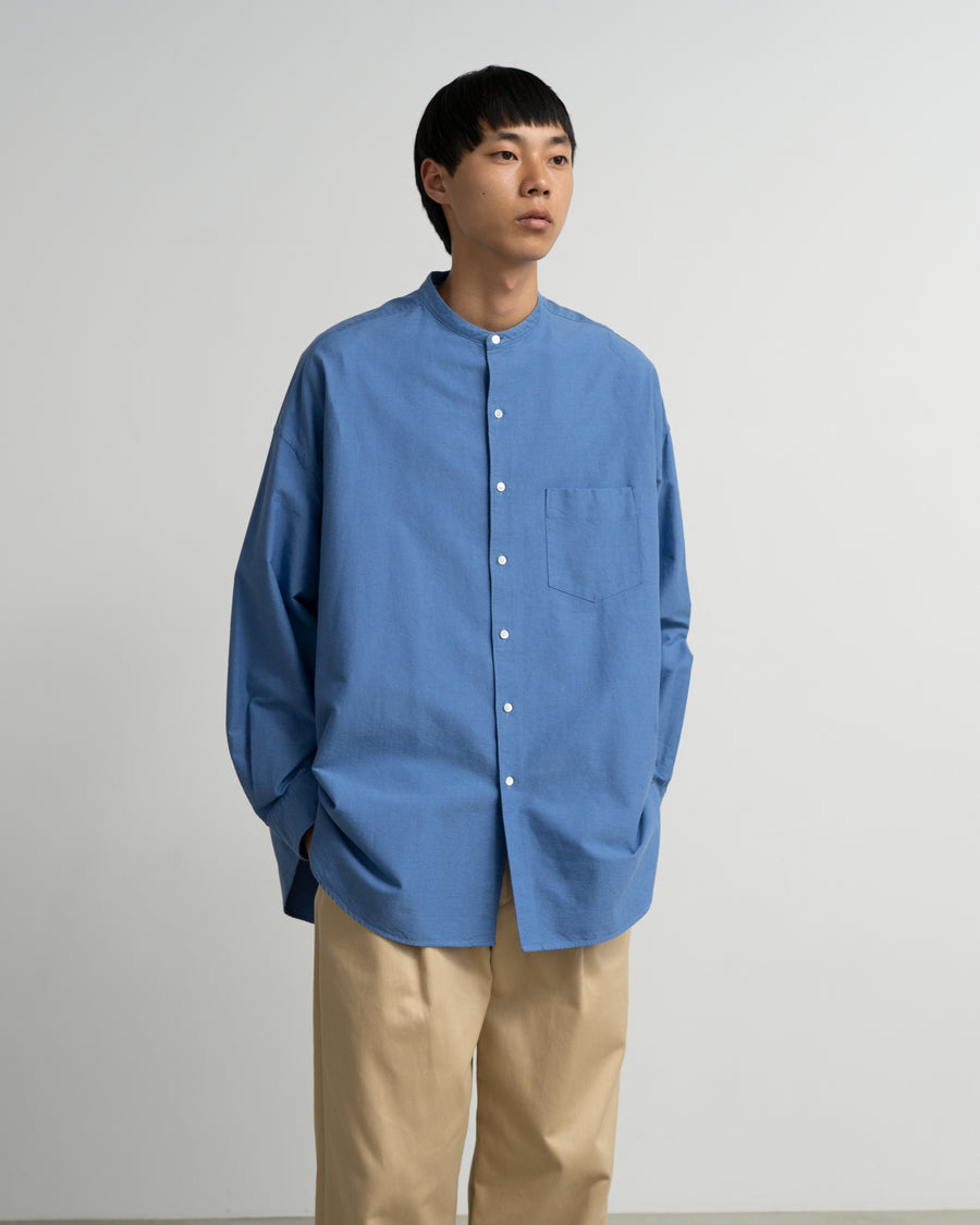 Oxford L/S Oversized Band Collar Shirt
