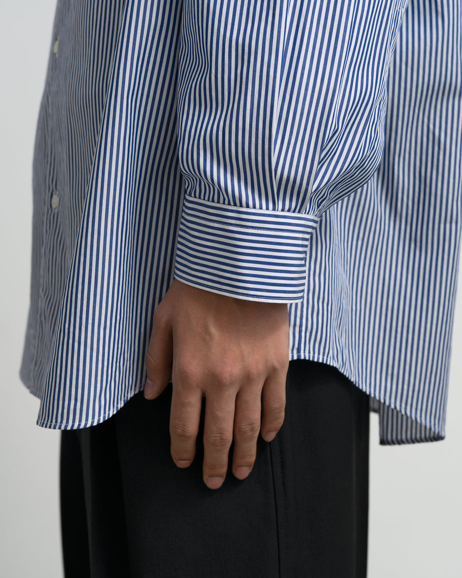 Broad Stripe L/S Oversized Regular Collar Shirt