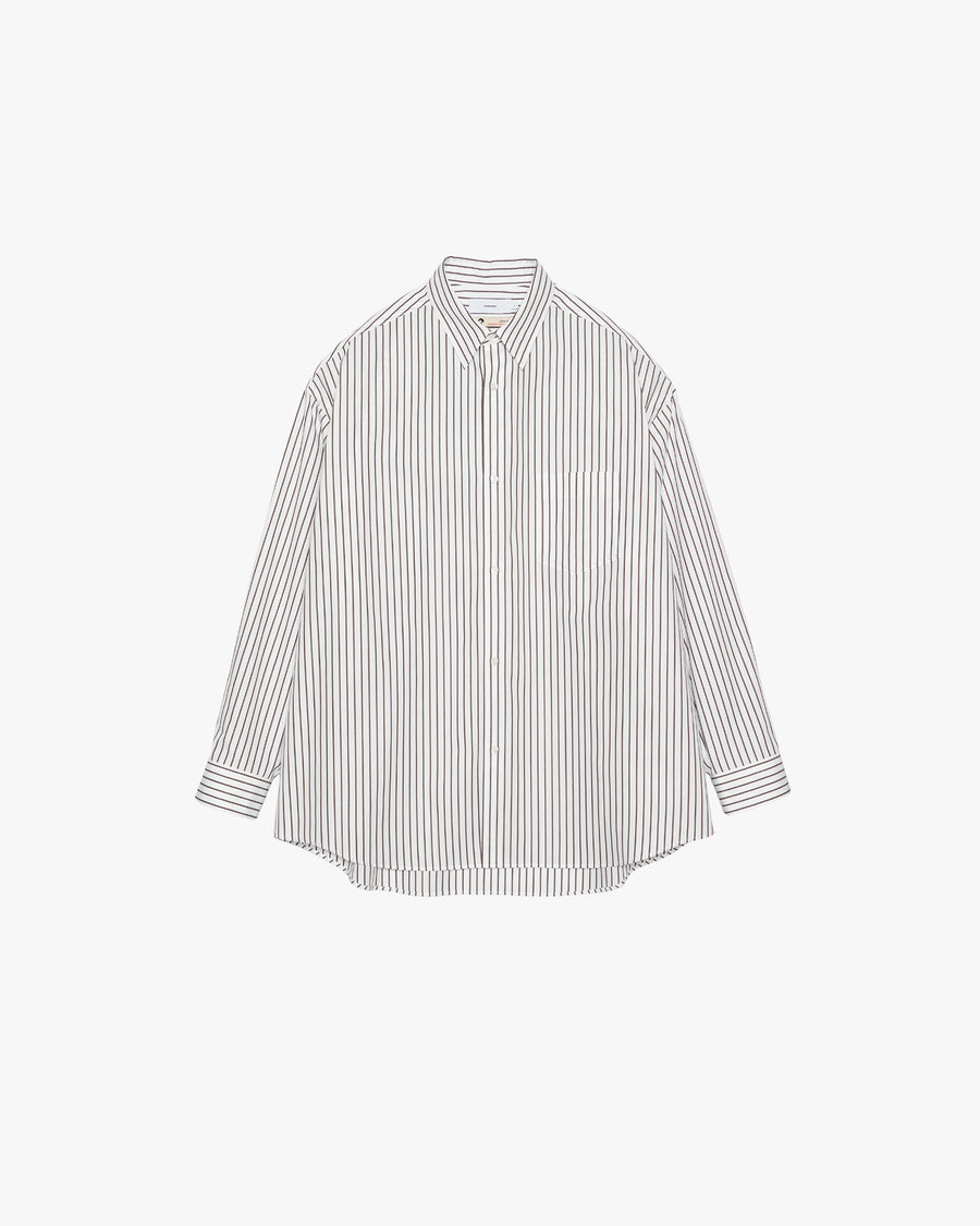 SIDOGRAS Stripe L/S Oversized Regular Collar Shirt