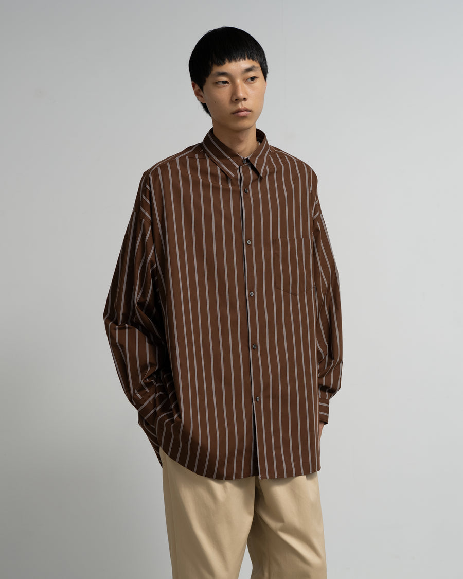 SIDOGRAS Stripe L/S Oversized Regular Collar Shirt