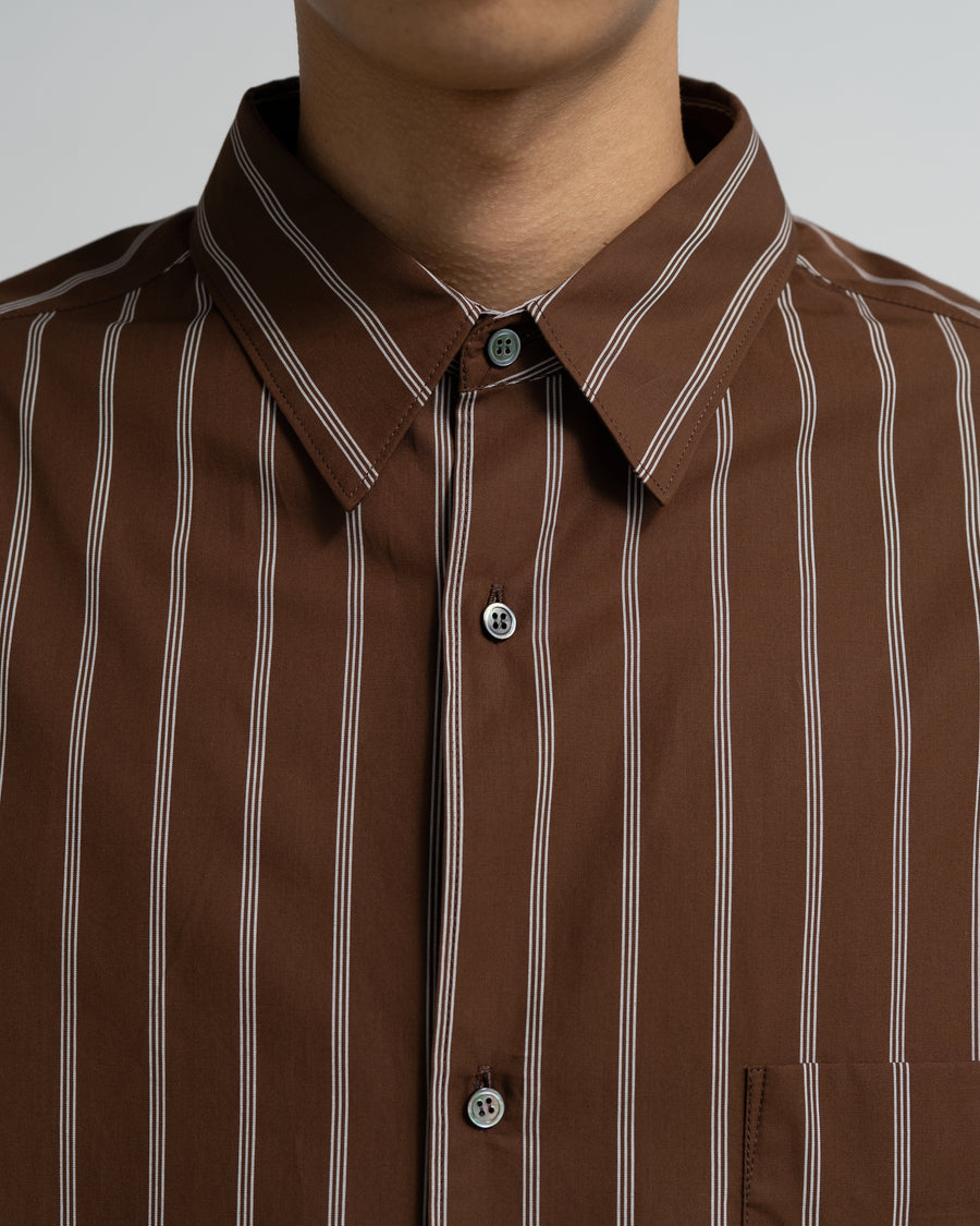 SIDOGRAS Stripe L/S Oversized Regular Collar Shirt