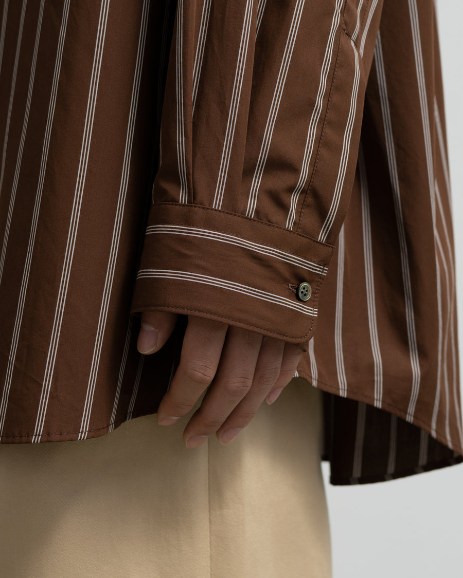 SIDOGRAS Stripe L/S Oversized Regular Collar Shirt