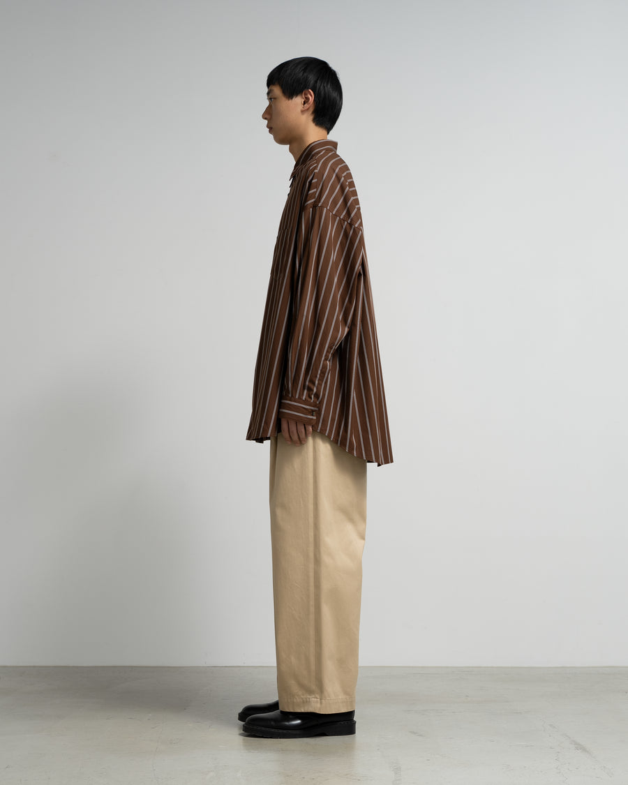 SIDOGRAS Stripe L/S Oversized Regular Collar Shirt