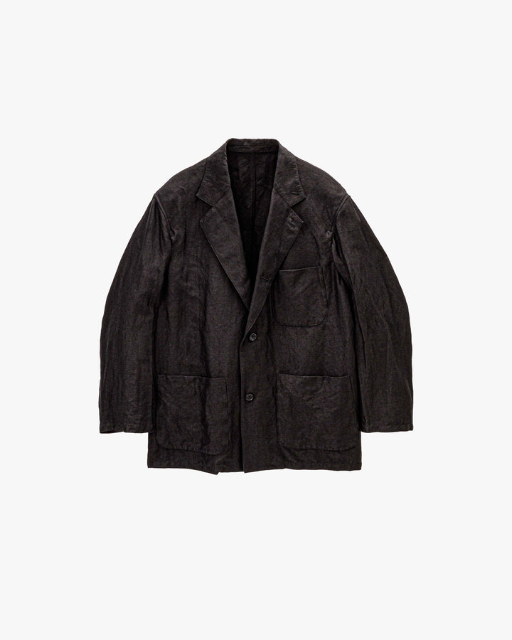 Linen Cupro Back Satin Work Jacket