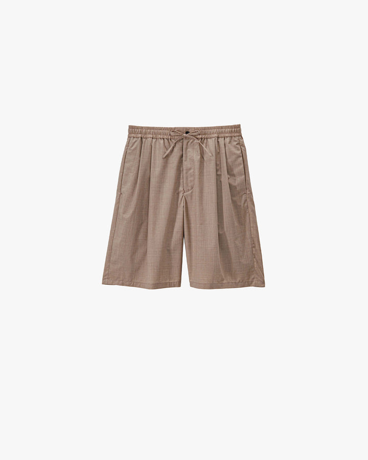 Fine Wool Heather Drawstring Track Shorts