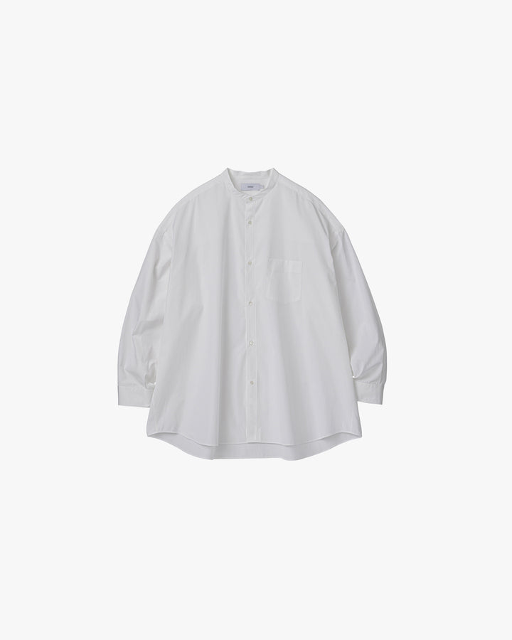 High Count Band Collar Round Cut Oversized Shirt