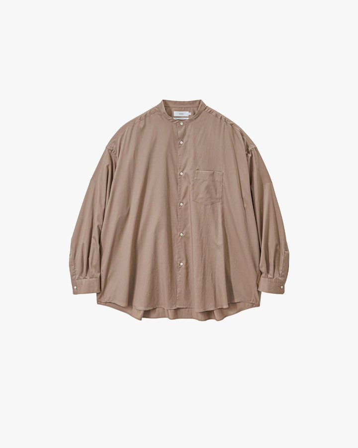 Silicon Poplin Oversized Band Collar Shirt