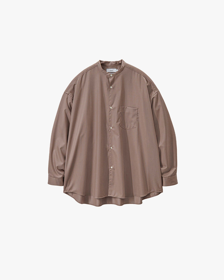 -SALE- Extra Fine Wool L/S Oversized Band Collar Shirt