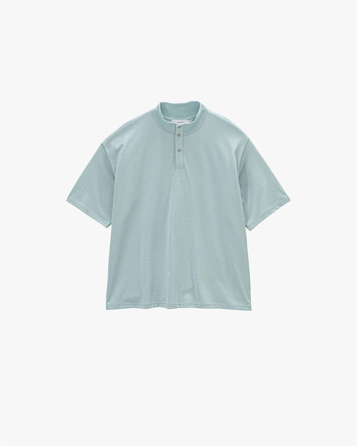 -SALE- Tri Spun Cotton S/S Henley High Neck Tee