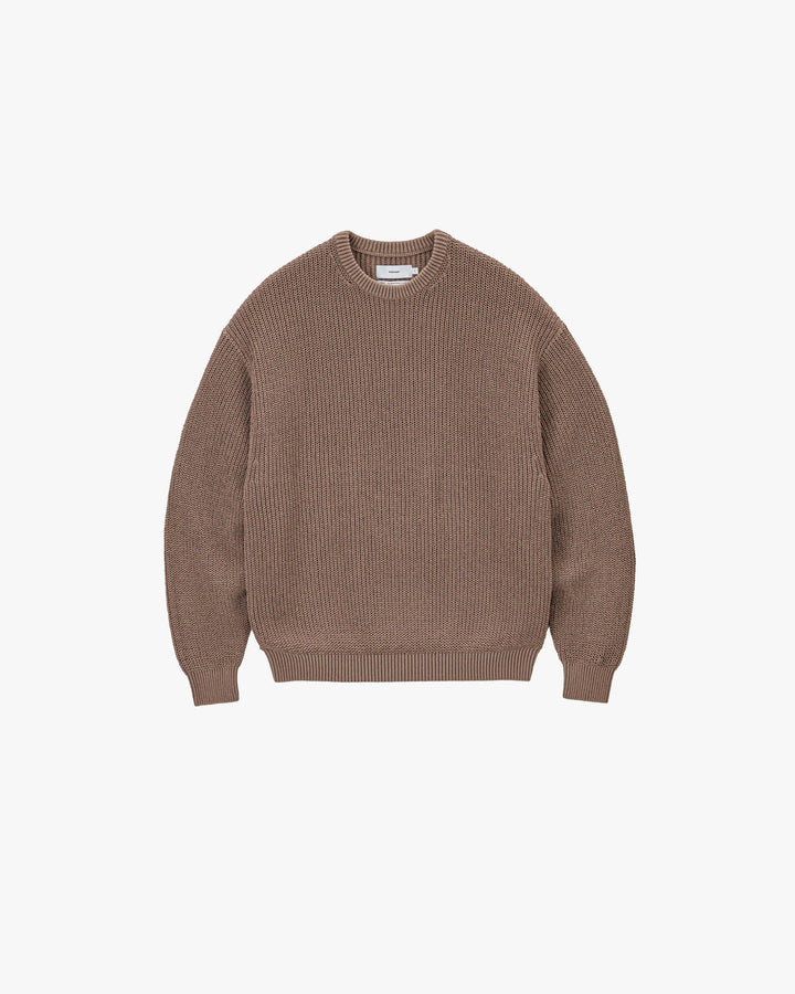 Coiled Wool Nylon Crew Neck Knit