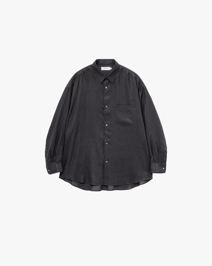 Linen L/S Oversized Regular Collar Shirt