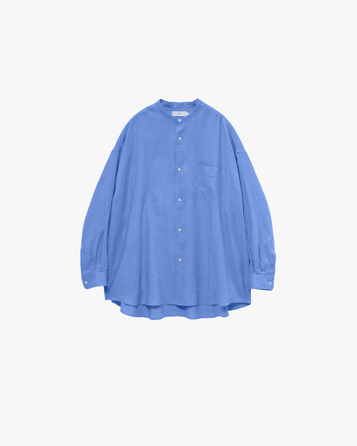 Linen L/S Oversized Band Collar Shirt