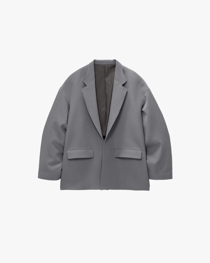 Back Satin Wool Gabardine Open Jacket