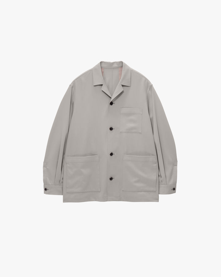 Techno Wool Twill Open Collar Jacket
