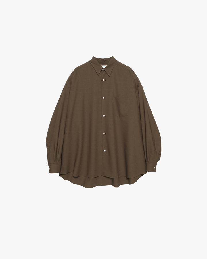Wool Hopsack L/S Oversized Regular Collar Shirt