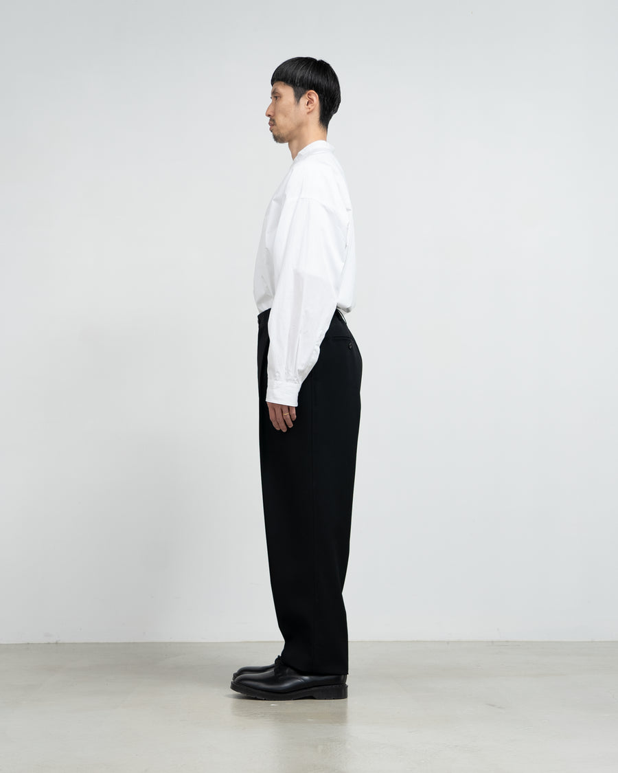 High Count Band Collar Round Cut Oversized Shirt