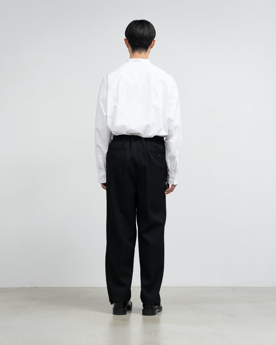 High Count Band Collar Round Cut Oversized Shirt