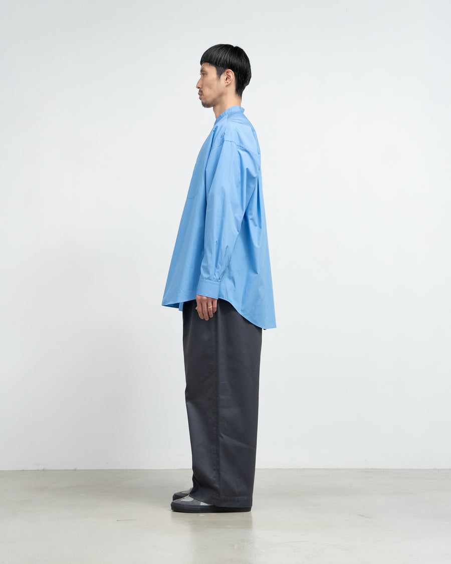 High Count Band Collar Round Cut Oversized Shirt