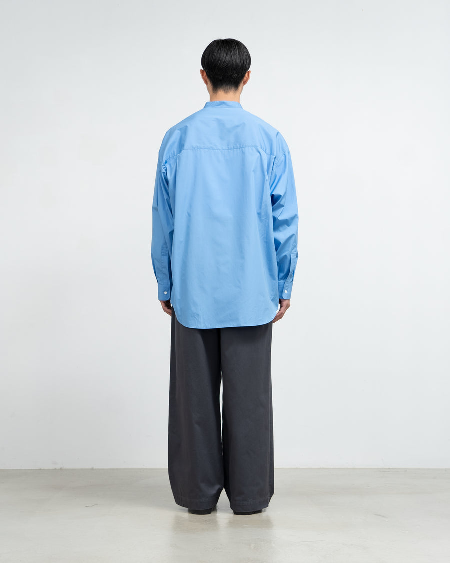 High Count Band Collar Round Cut Oversized Shirt