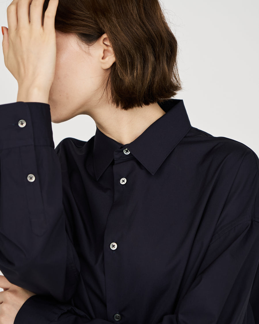 High Count Broad Oversized Regular Collar Shirt Dress
