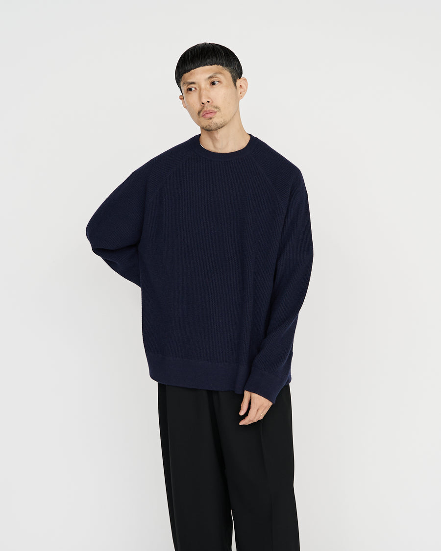 BODHI for Graphpaper Waffle Cashmere Raglan Long Sleeve Tee