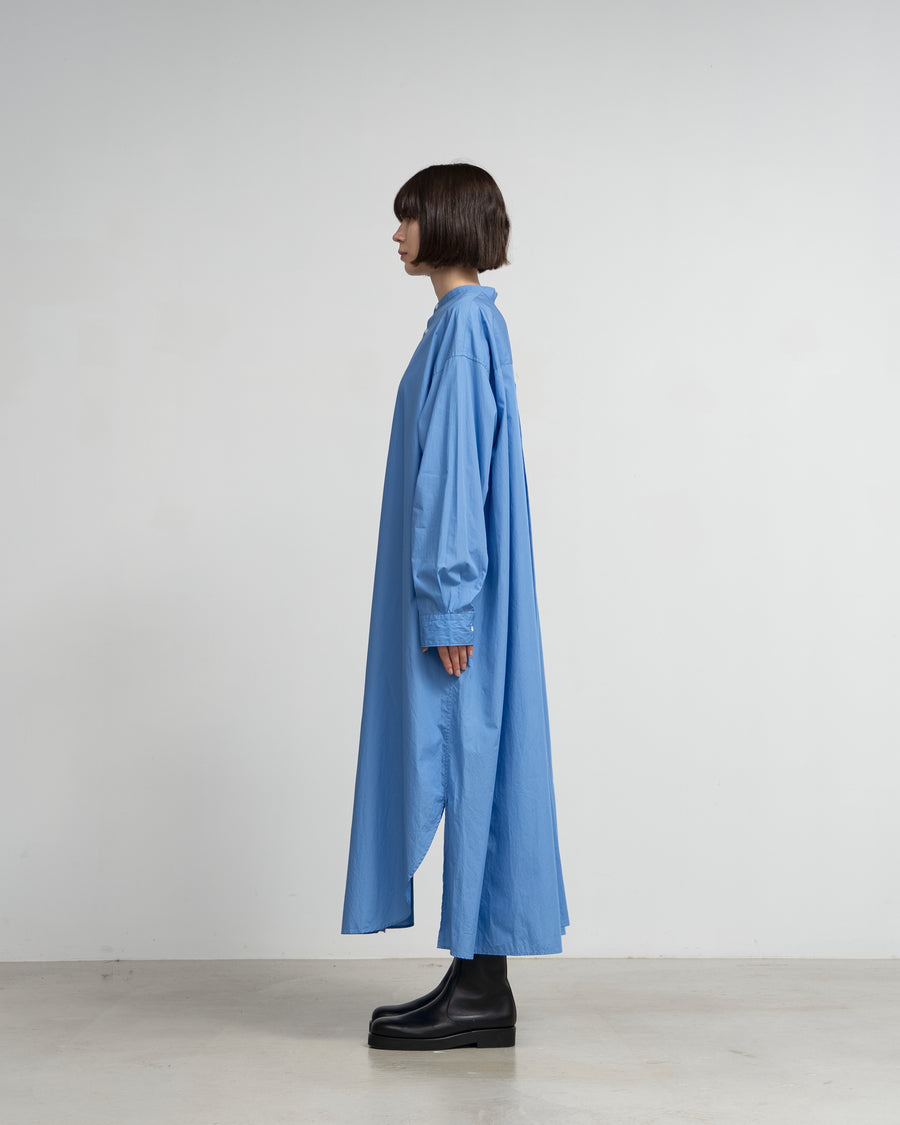 High Count Broad Oversized Band Collar Shirt Dress